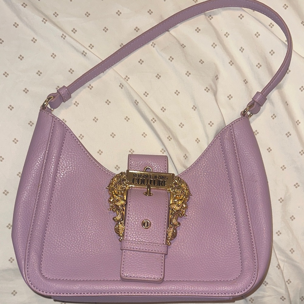 Versace Jeans Couture Lilac Shoulder Bag with Gold Accents
